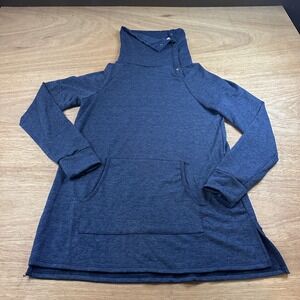 Grace & Lace Cowl Neck Pullover Tunic Blue Small Snap Neck Soft Lounge Top